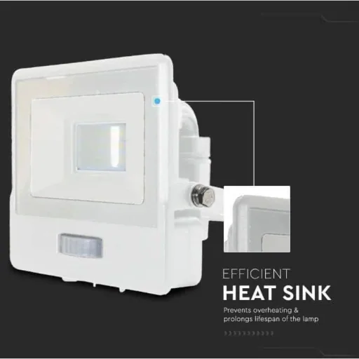 VT-128S LED-Flutlicht mit Sensor - 20 W - 1510 Lm - 3000K - Weiß