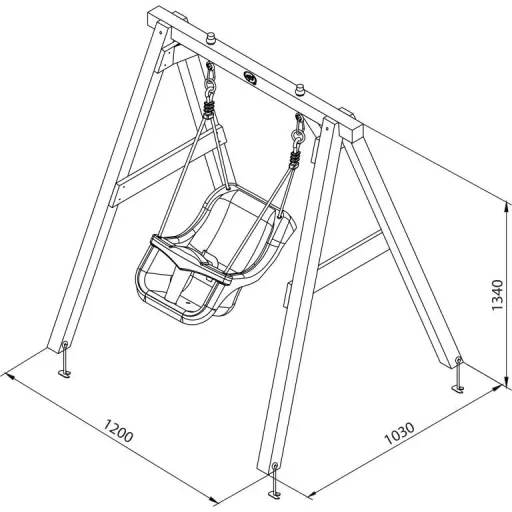 Babyschaukel Grau / weiß mit Sitz