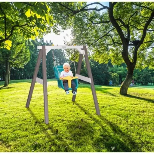 Babyschaukel Grau / weiß mit Sitz