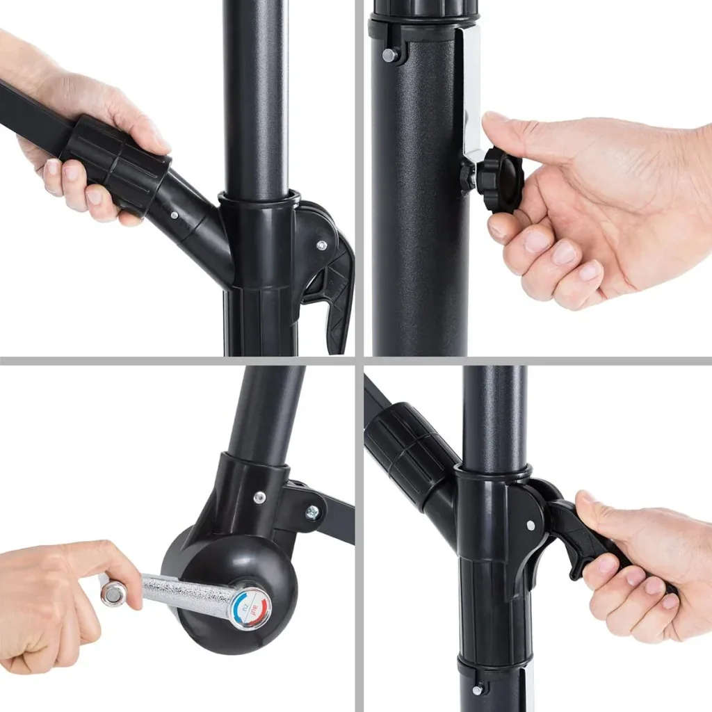 Sonnenschirm Aluminium Ø 300cm anthrazit mit UV-Schutz 40+
