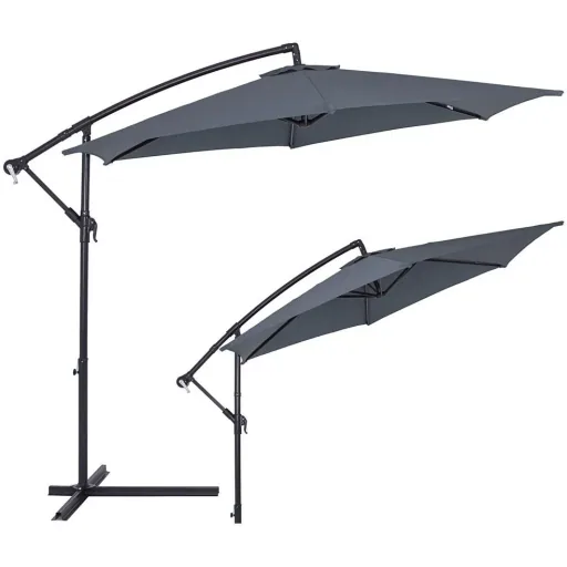 Sonnenschirm Aluminium Ø 300cm anthrazit mit UV-Schutz 40+