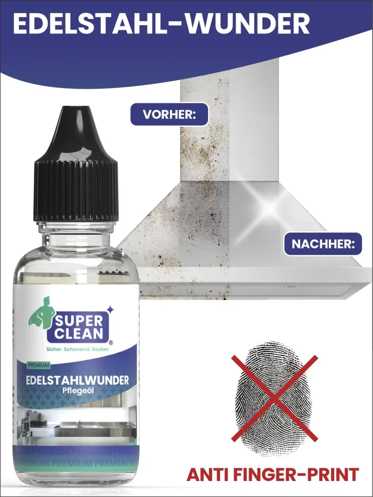 Edelstahl Wunder Konzentrat 30 ml - Hocheffizienter, schonende Edelstahl-Glanzpflege