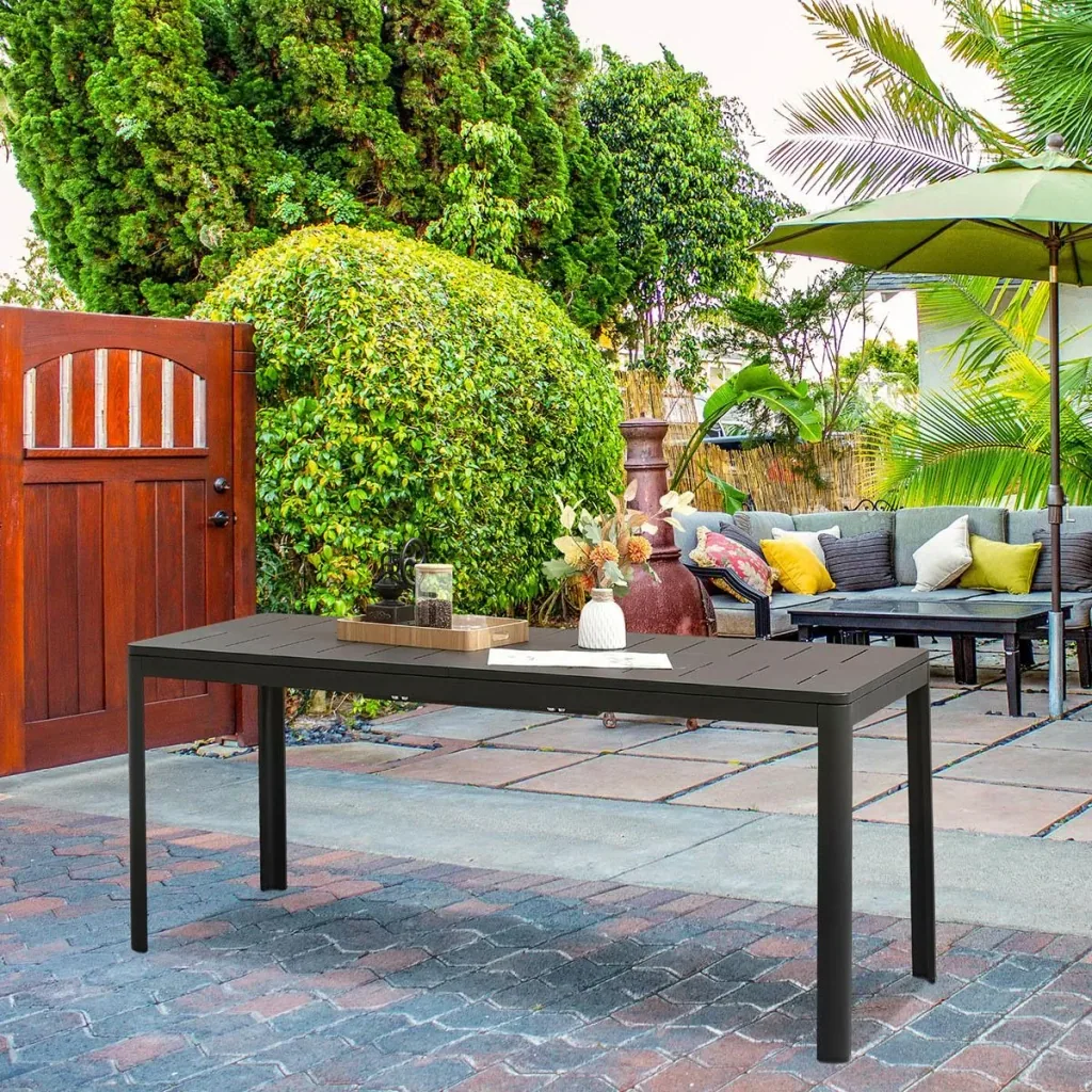 Ausziehbarer Balkontisch 180-240 cm Terrassentisch ausziehbarer Esstisch Outdoor Aluminium schwarz