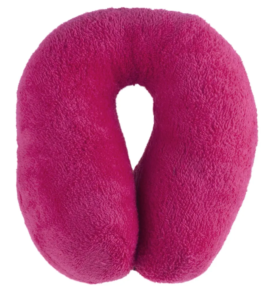 Nackenrolle Reisekissen Travelmaid aus weichem Fleece - kirschrot