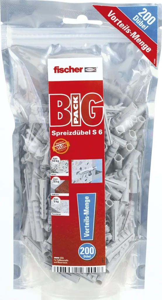 Spreizdübel S 6, 200 Stück