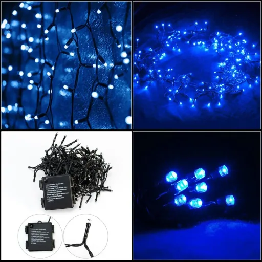 Lichterketten Weihnachten Blau 6m Timer