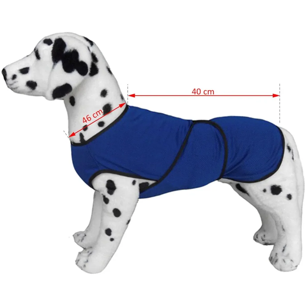 Hunde Kühlweste Kühljacke Cooling Vest schnelle Abkühlung Polyester Blau Ø40 x 46 cm