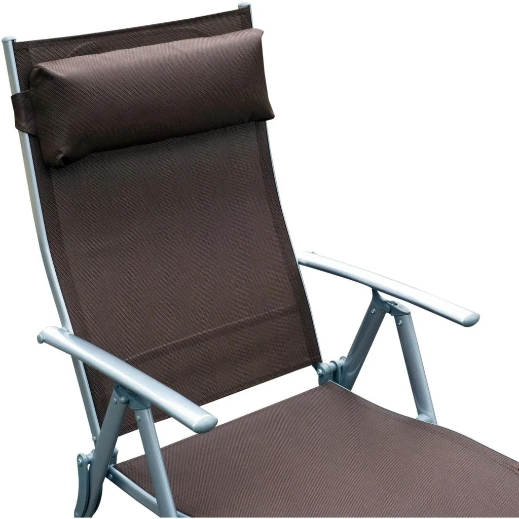 Sonnenliege Strandliege Gartenliege Relaxliege klappbar mit Kissen Braun 137 x 63,5 x 100,5 cm