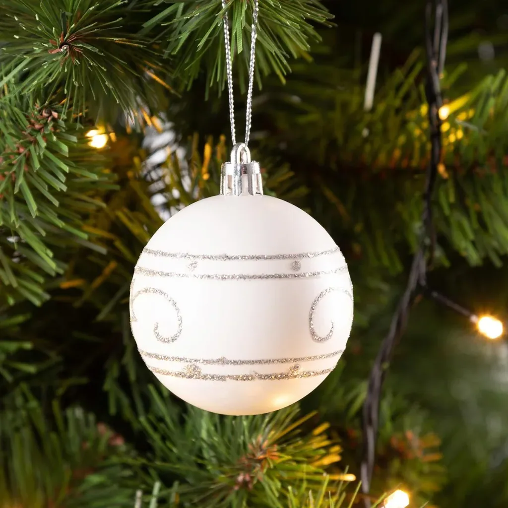 Kugeln - Christbaumbeleuchtung - Christbaumschmuck - 24er Set Weiß