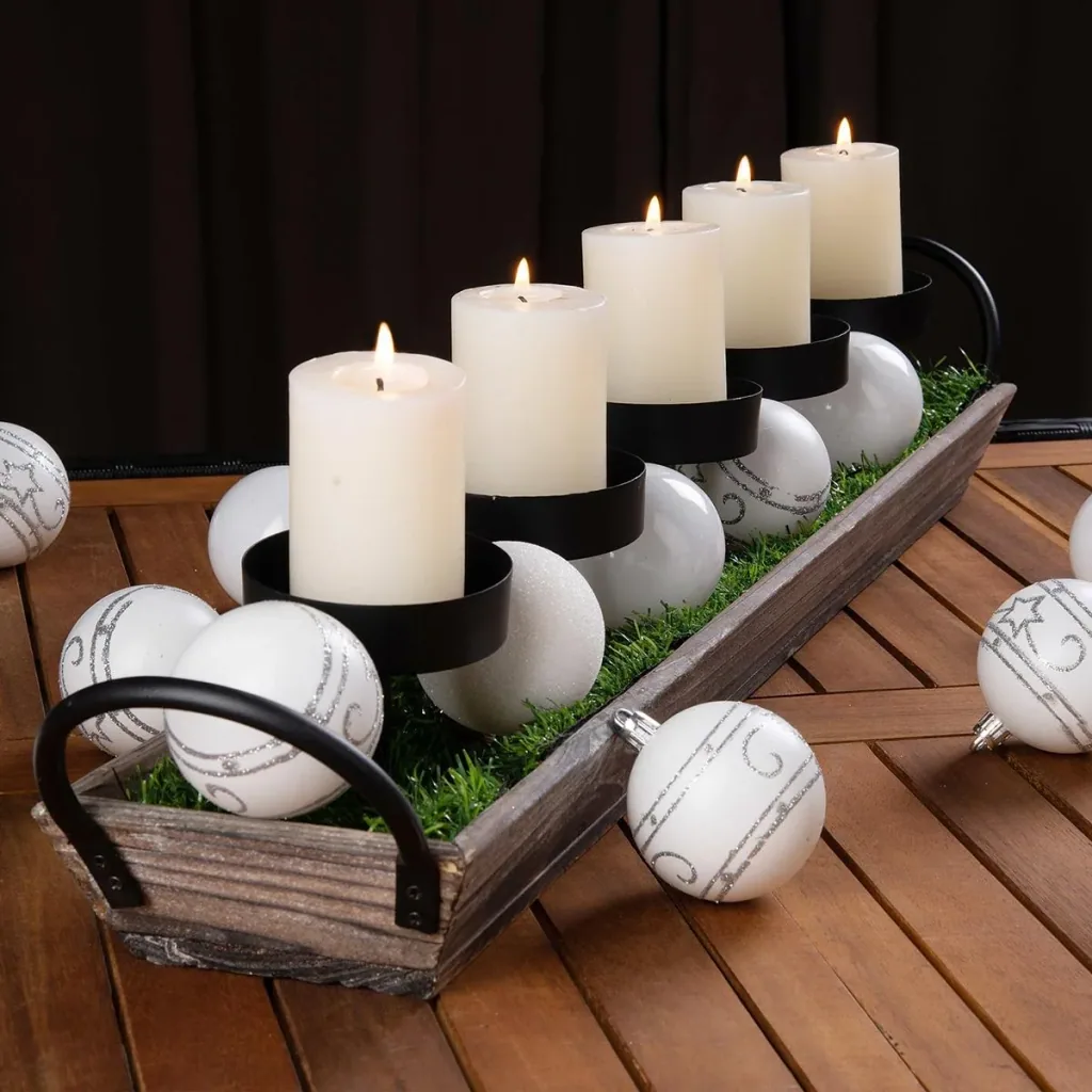 Kugeln - Christbaumbeleuchtung - Christbaumschmuck - 24er Set Weiß