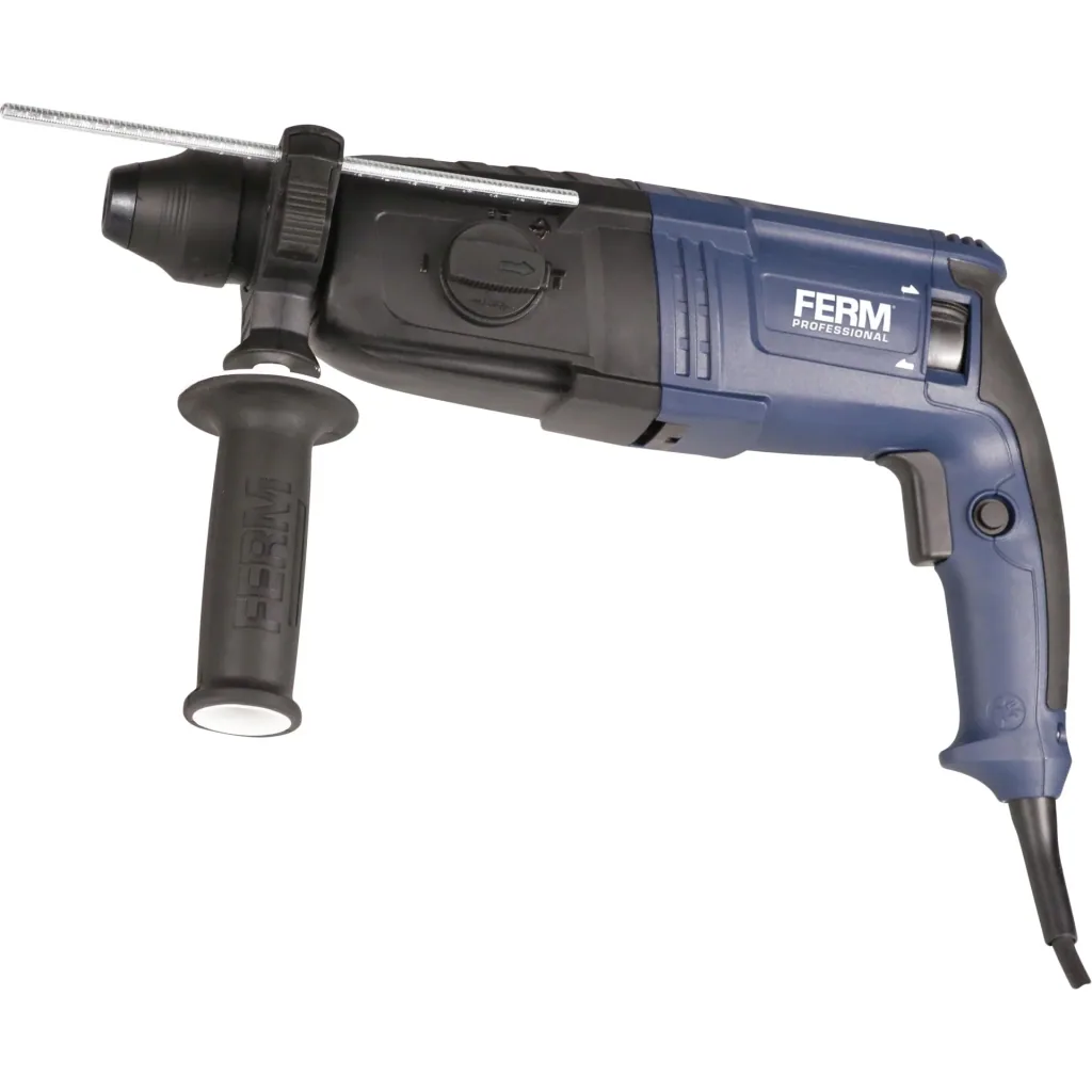 HDM1038P Bohrhammer 800W - Soft griff - 4 Funktionen - Inkl. 3 SDS Plus Bohrköpfer und 2 SDS Plus Werkzeugköpfen mit Auf