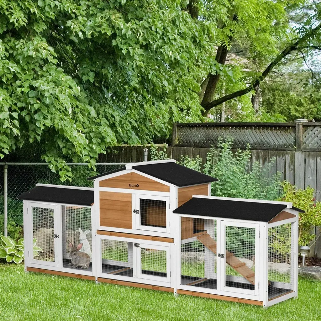 Kleintierstall mit Freilauf Rampe