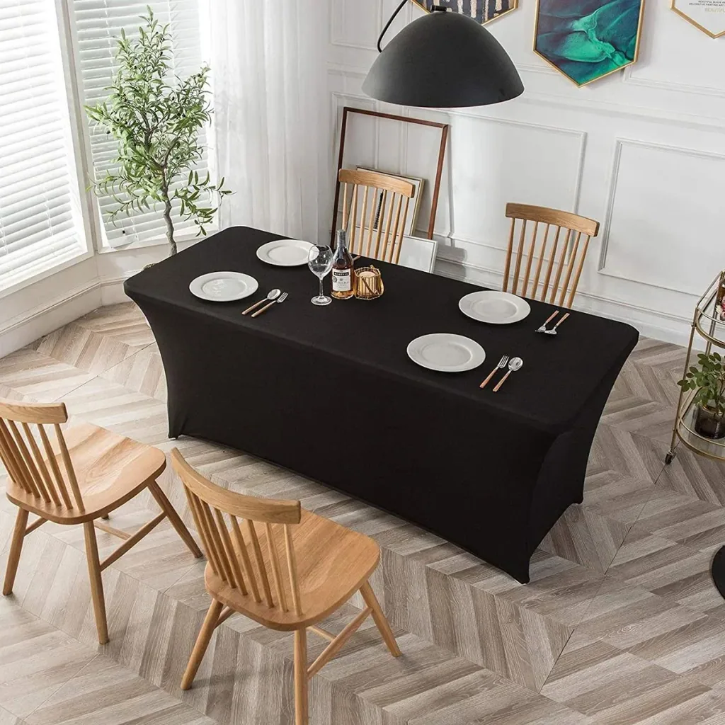 Abdeckung für rechteckigen Tisch - Stretch - 75 x 180 x 74 cm - Schwarz