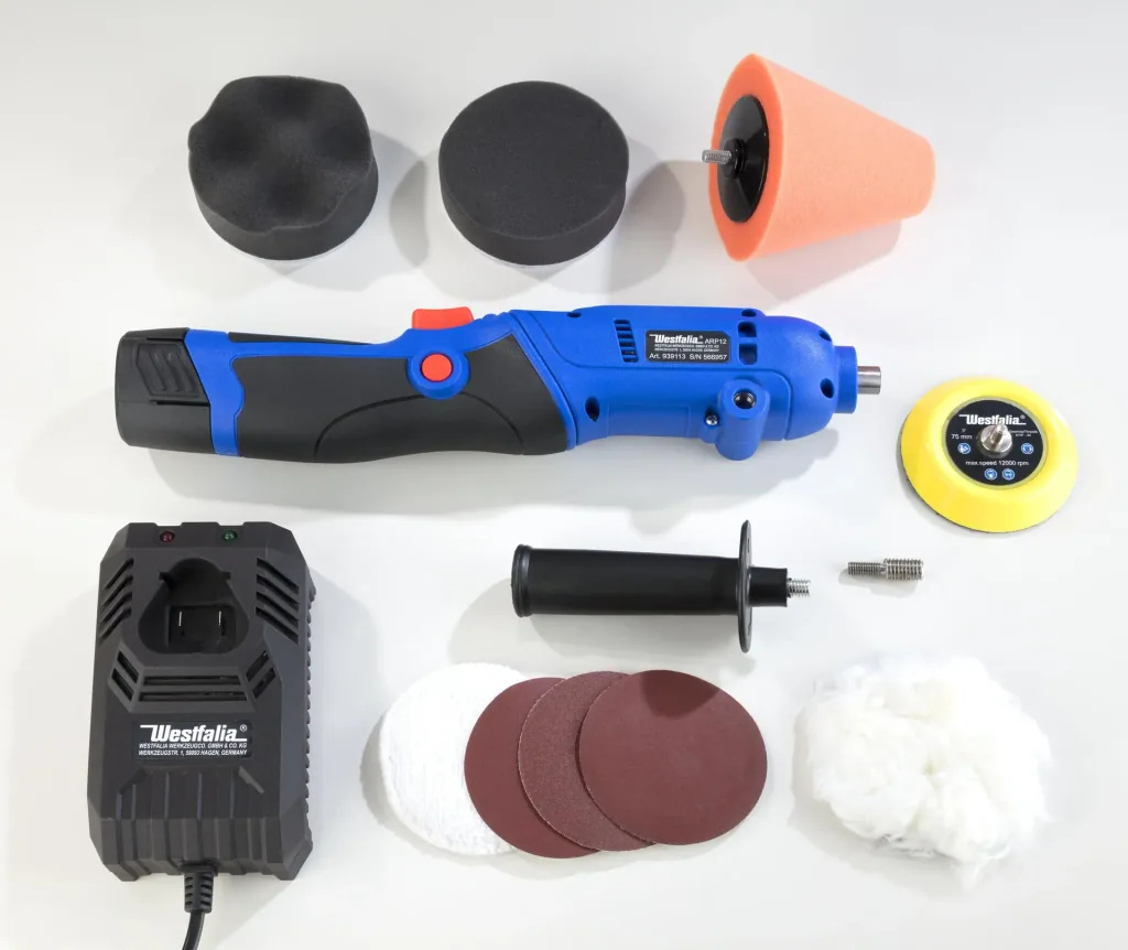 10,8 Volt Akku Poliermaschine Rotation - inklusive Zuberhör und Tasche