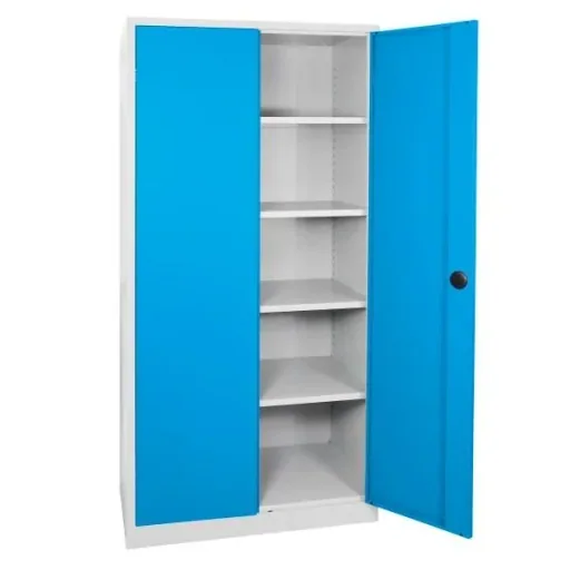 Flügeltürschrank RAL 7035/5012, 195x92x60cm