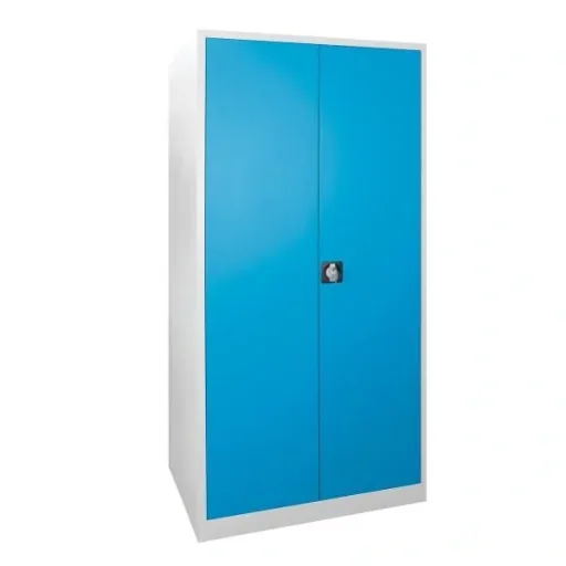Flügeltürschrank RAL 7035/5012, 195x92x60cm