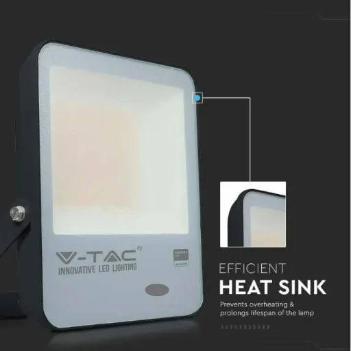 VT-117S LED-Scheinwerfer mit Tag/Nacht-Sensor - 100 W - 10000 Lm - 4000K - schwarz
