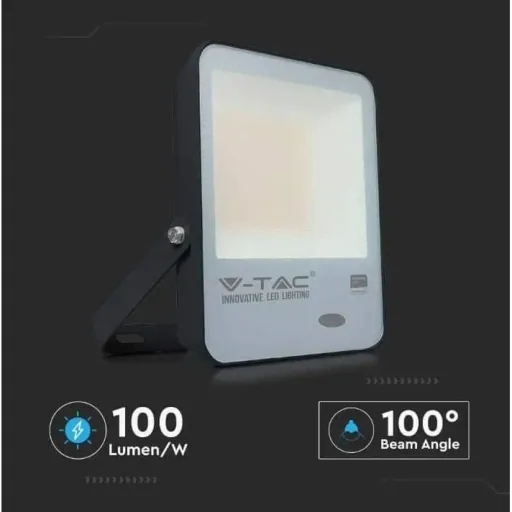 VT-117S LED-Scheinwerfer mit Tag/Nacht-Sensor - 100 W - 10000 Lm - 4000K - schwarz