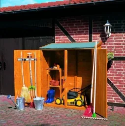 Geräteschrank groß honigbraun