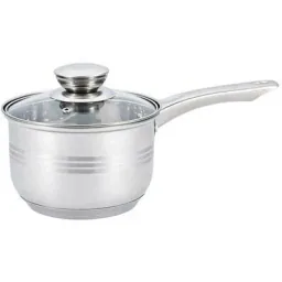 Töpfe und Pfannen - 12 Stück - Mit Untersetzern und Deckeln - Bratpfanne - Fritteuse - Eintopf - Silber
