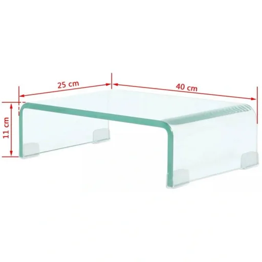 Fernsehmöbel/Monitorständer transparent 40x25x11 cm Glas