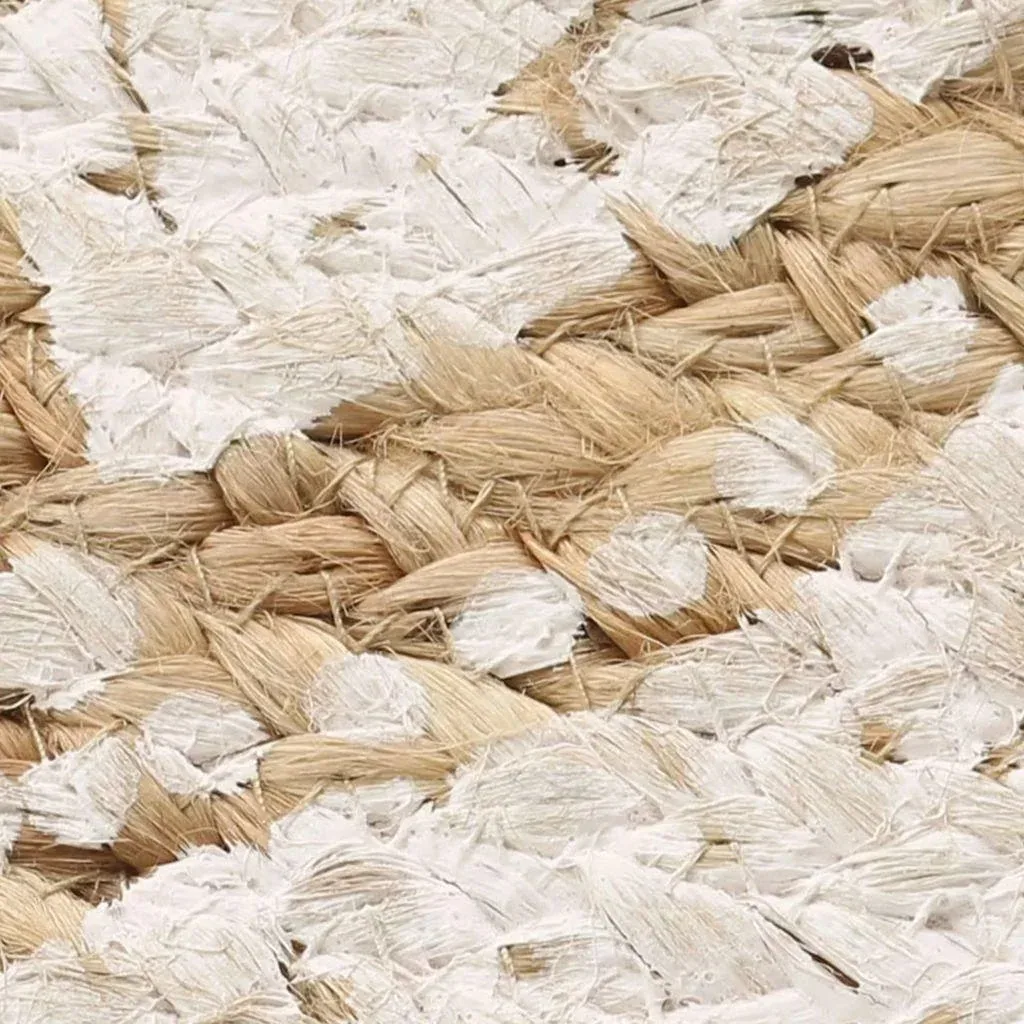 Teppich mit Druck rund 90 cm gewebte Jute