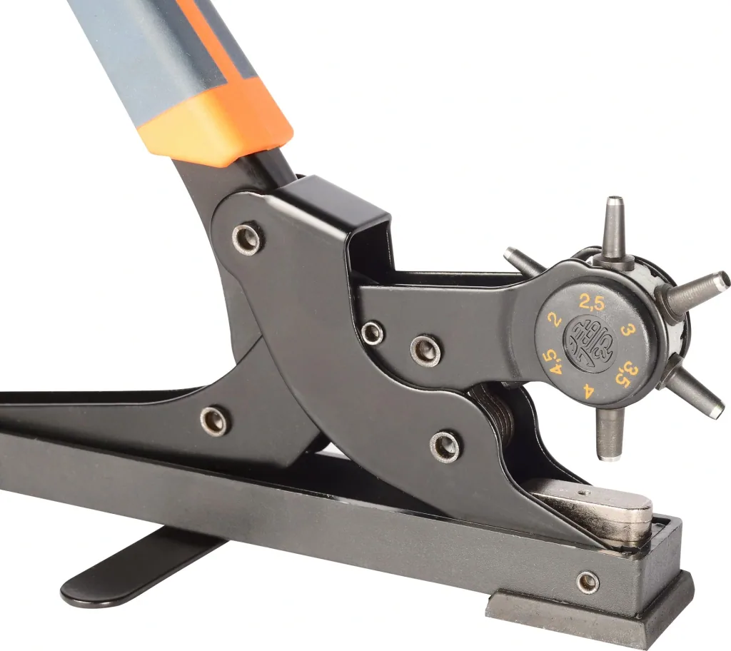 Revolverlochzange Standmodell 250 mm, Lochdurchmesser 2-2,5-3-3,5-4-4,5 mm
