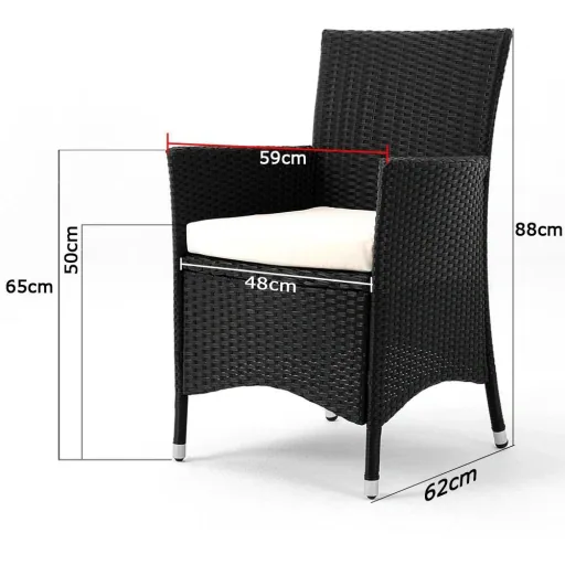 Polyrattan-Sitzgruppe Milan 17 - Schwarz