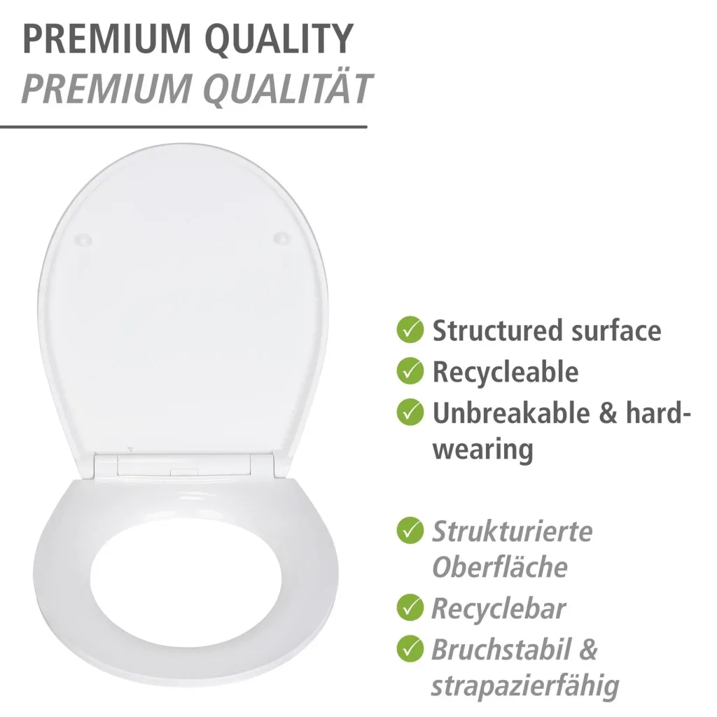 Premium WC-Sitz Canyon mit Relief, aus antibakteriellem Duroplast, mit Absenkautomatik