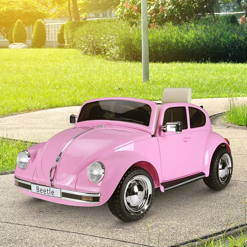 Kinderauto von Volkswagen Beetle Kinderfahrzeug Elektroauto mit MP3 Licht Musik Kunststoff Metall 108,5 x 63 x 51,5 cm