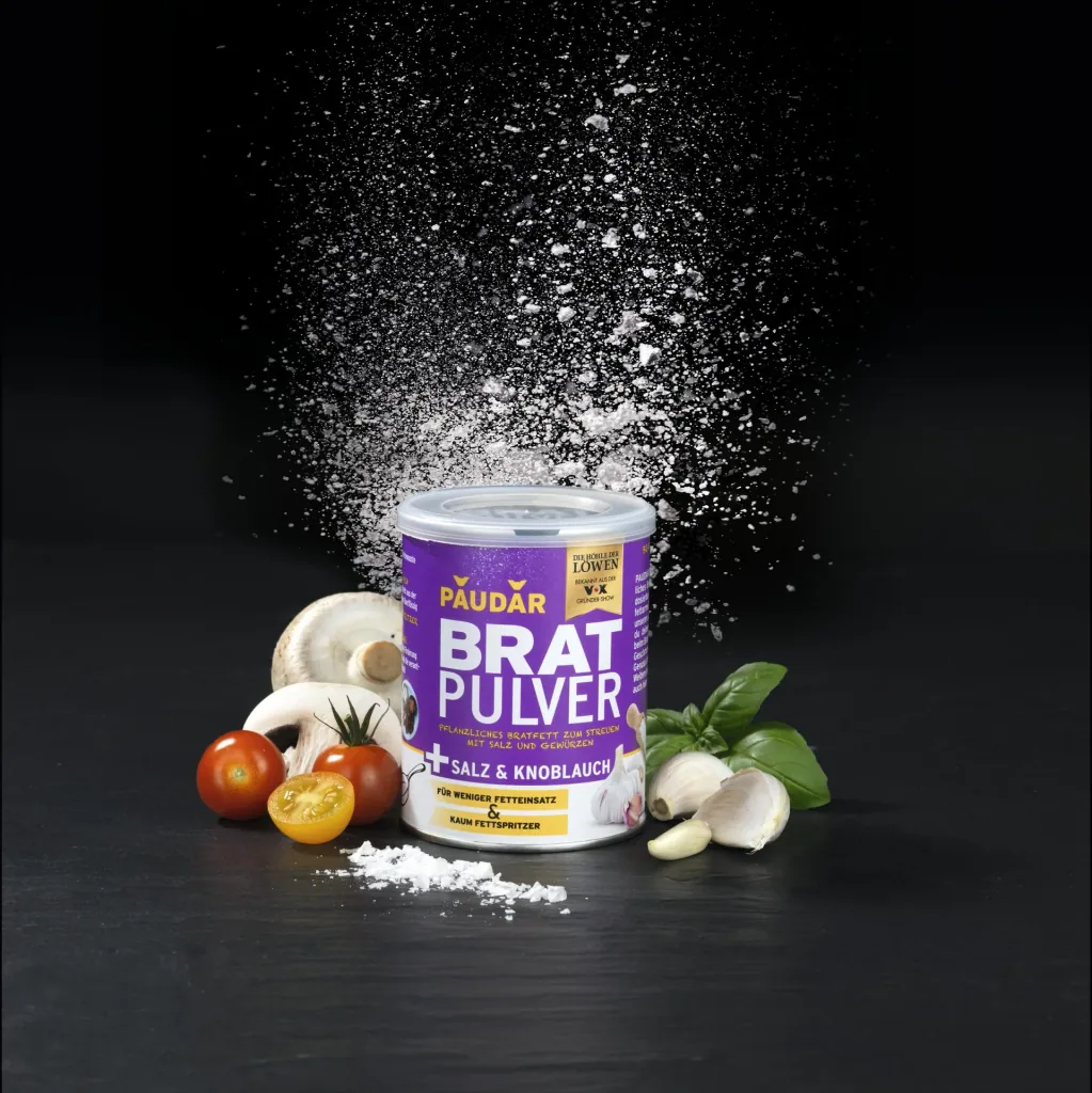 Pflanzliches Bratfett-Pulver, „PAUDAR“, mit Knoblauch und Salz, 175 g