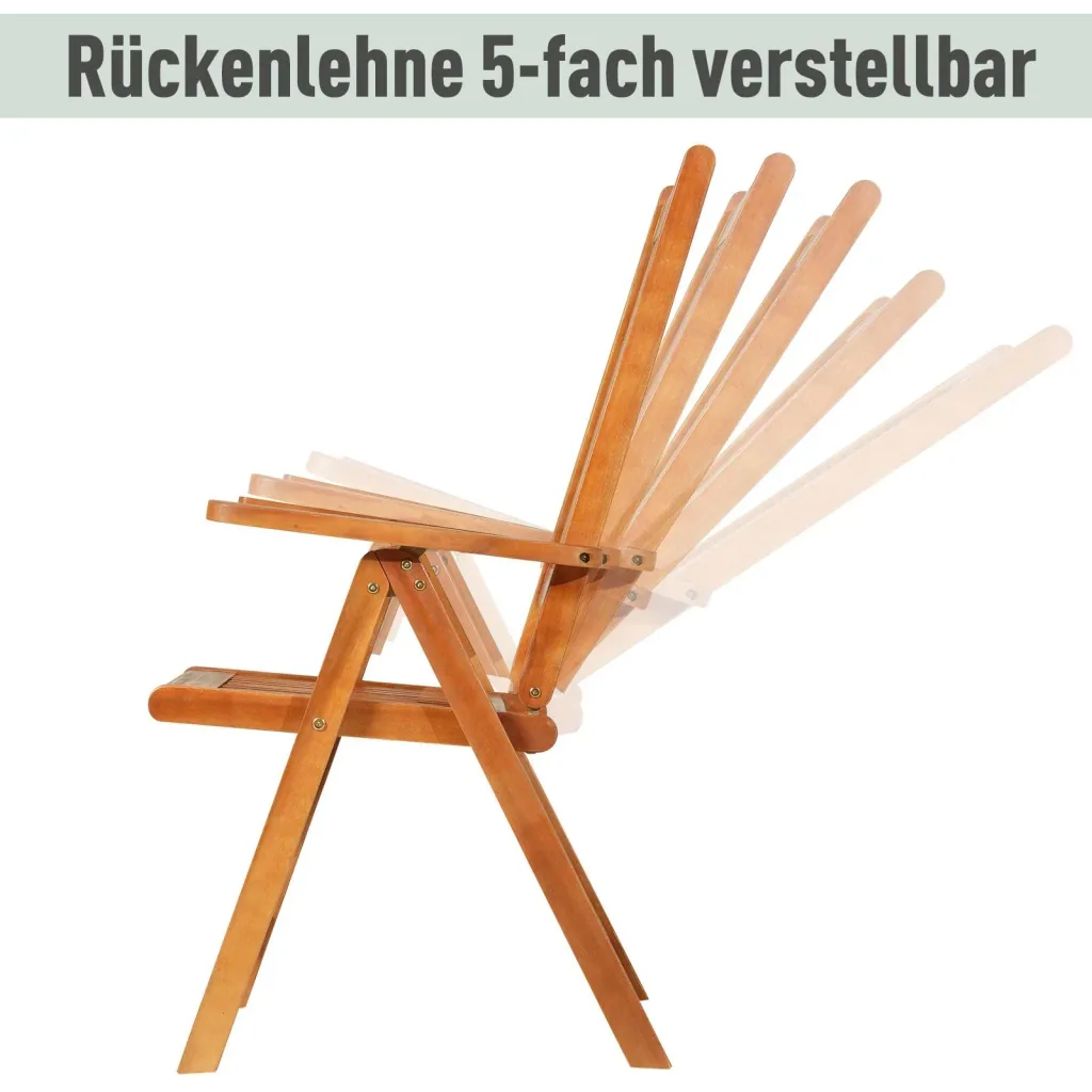 Klappstuhl Gartensessel Gartenmöbel 5-Fach verstellbar Akazienholz geölt 64 x 55 x 110 cm