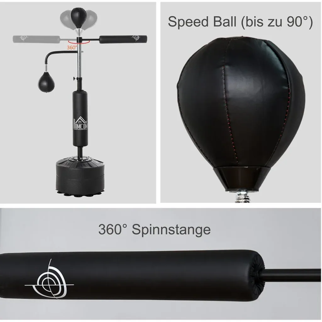3-in-1 Boxstand mit 2 Speedbällen schwarz