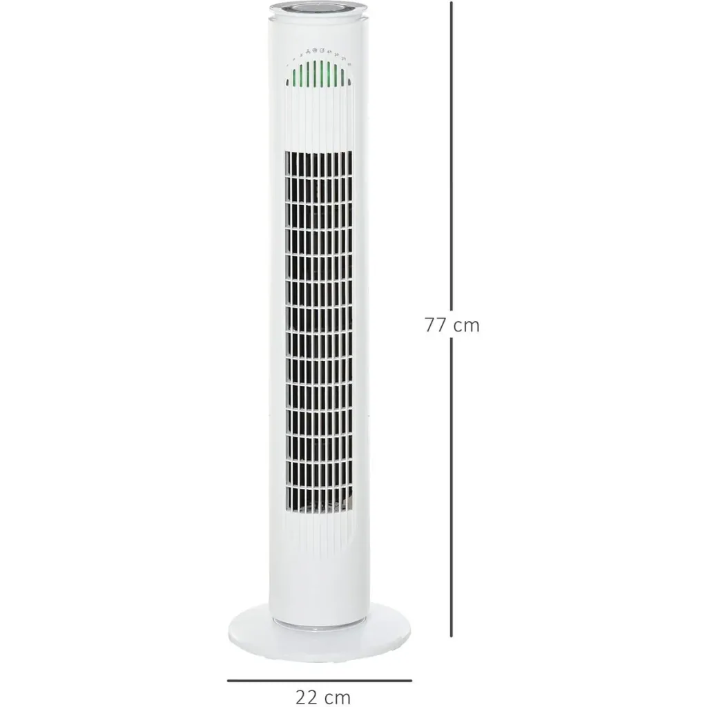 Turmventilator mit 3 Belüftungsstufen weiß