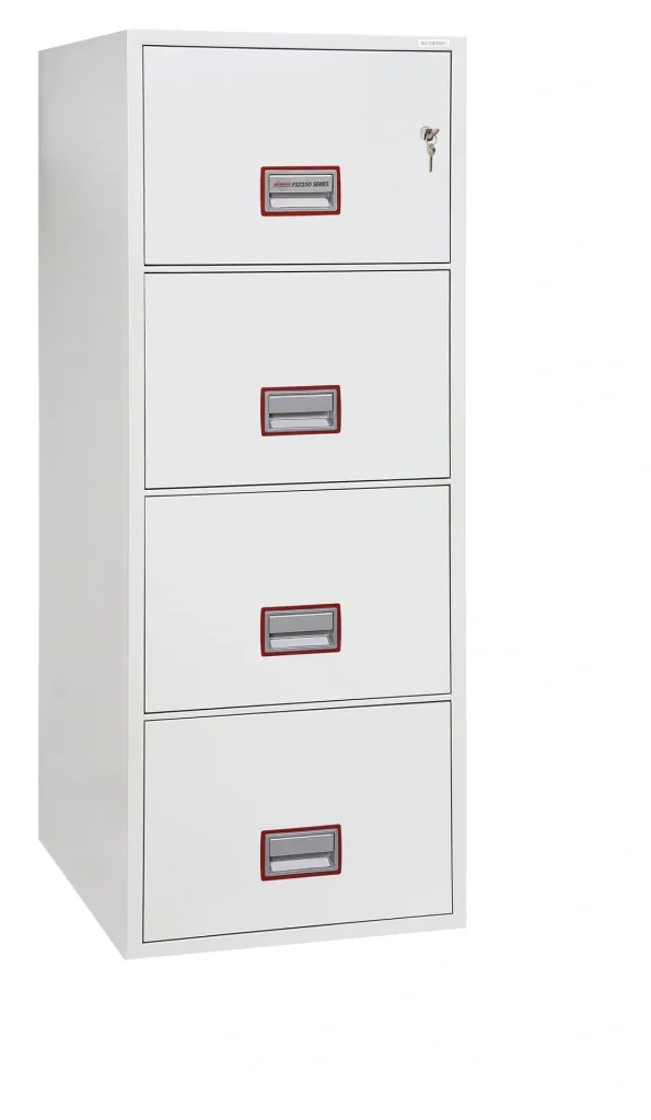 Aktenschrank World Class Vertical Fire File mit 4 Schubladen und Schlüsselschloss