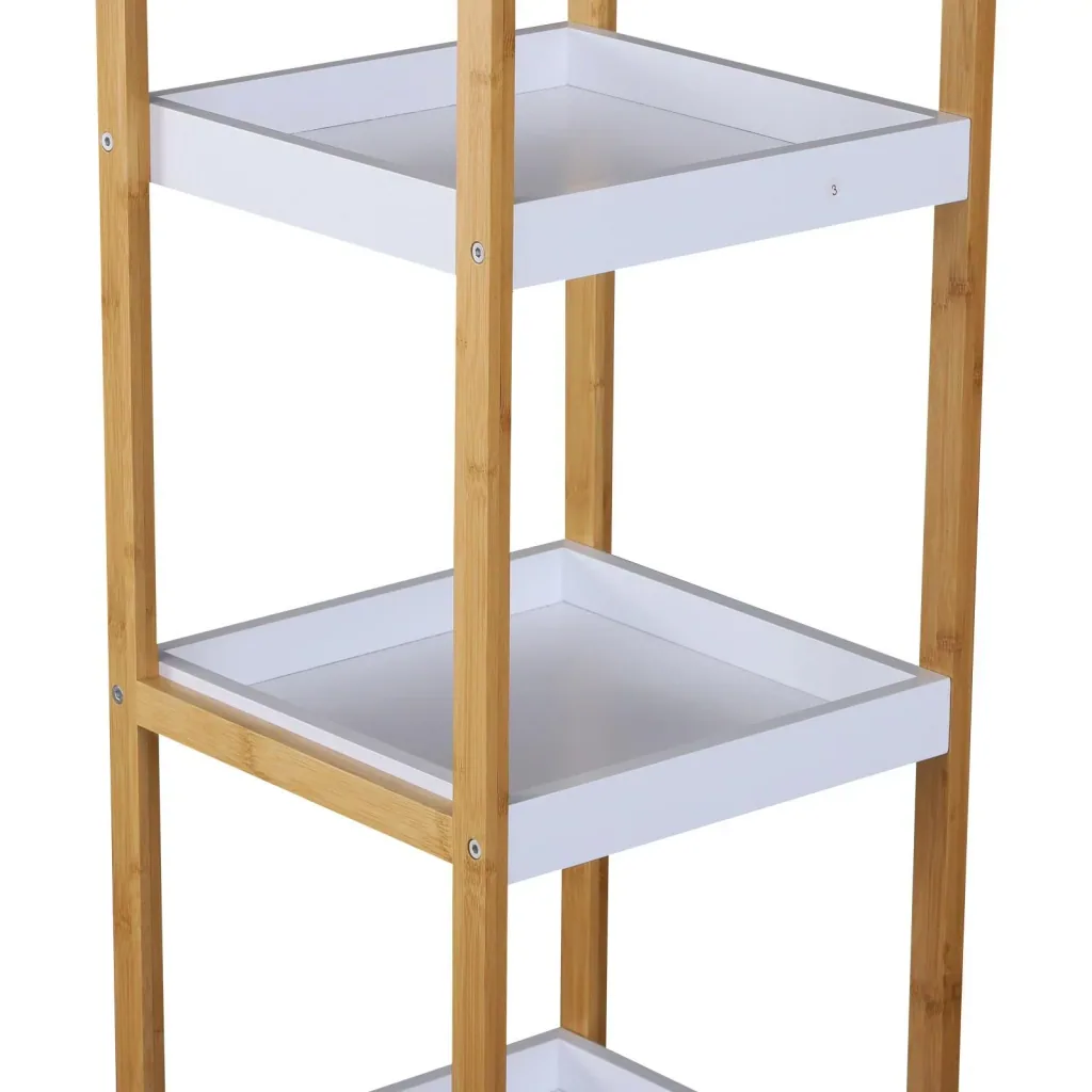 Badregal Standregal Lagerregal Küchenregal 5 Ablagen Bambus + MDF 32 x 30 x 130 cm
