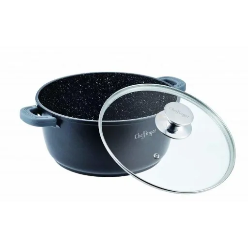 Cheffinger Kasserolle / Tiefe Pfanne mit Deckel -28cm