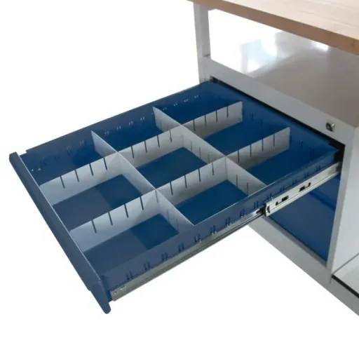 Mobile Werkbank / Tischwagen "EKO", 3 Schubladen, L1300xB600xH850mm