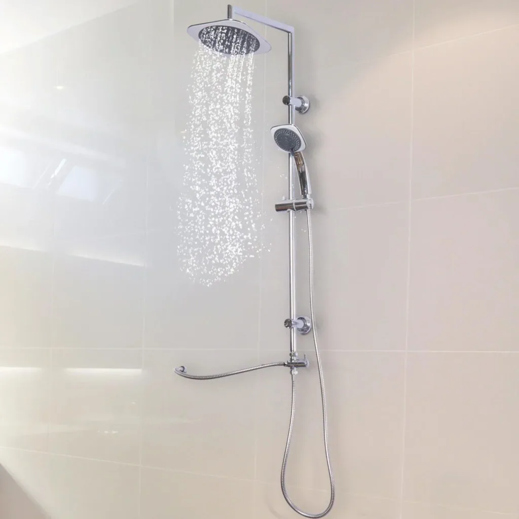 Regendusche Duschsystem Handbrause 5 Duschmodi Eckig Silber