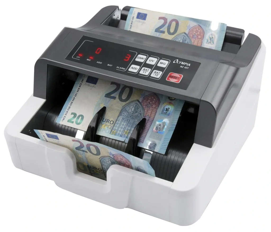 Geldscheinprüf- u. Zählgerät mit UV + MG