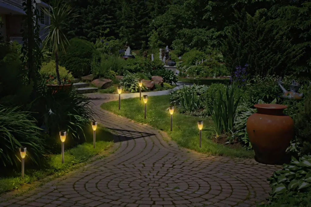 Solar LED Edelstahl Leuchten – 5 Stück