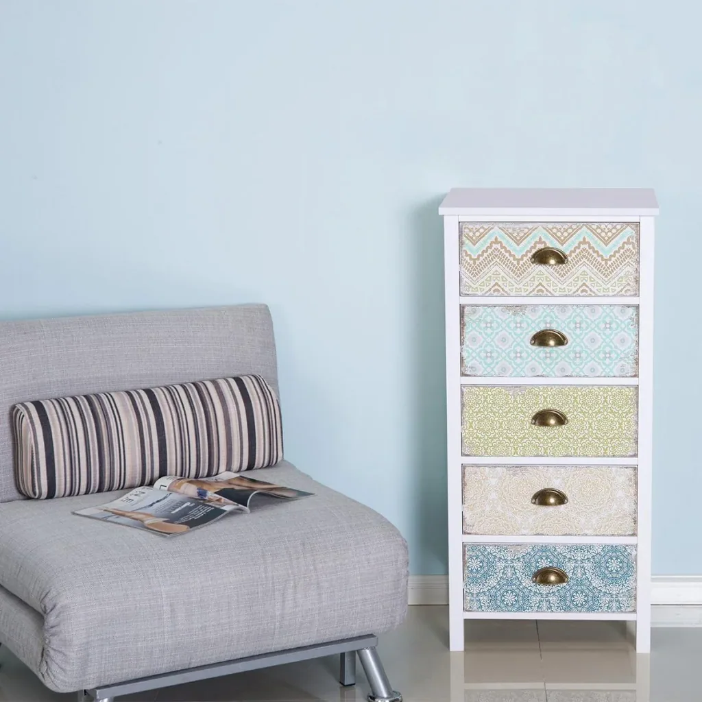 Schubladenkommode im Shabby Chic Look bunt