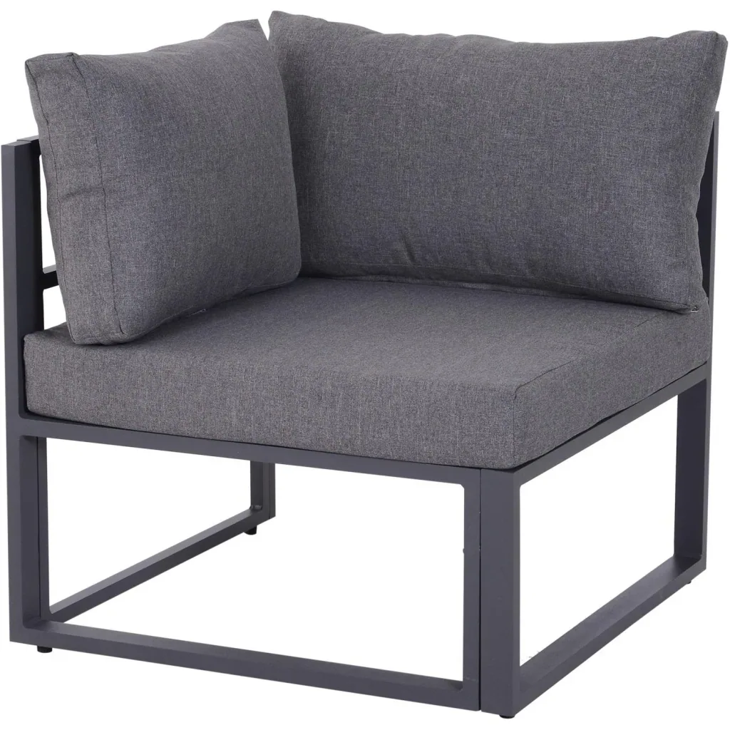 6-tlg, Gartengarnitur Gartenset Sitzgruppe Gartenmöbel Alu 4 x Sessel 1 x Ecksofa 1 x Beistelltisch Kissen für 4 5 Perso
