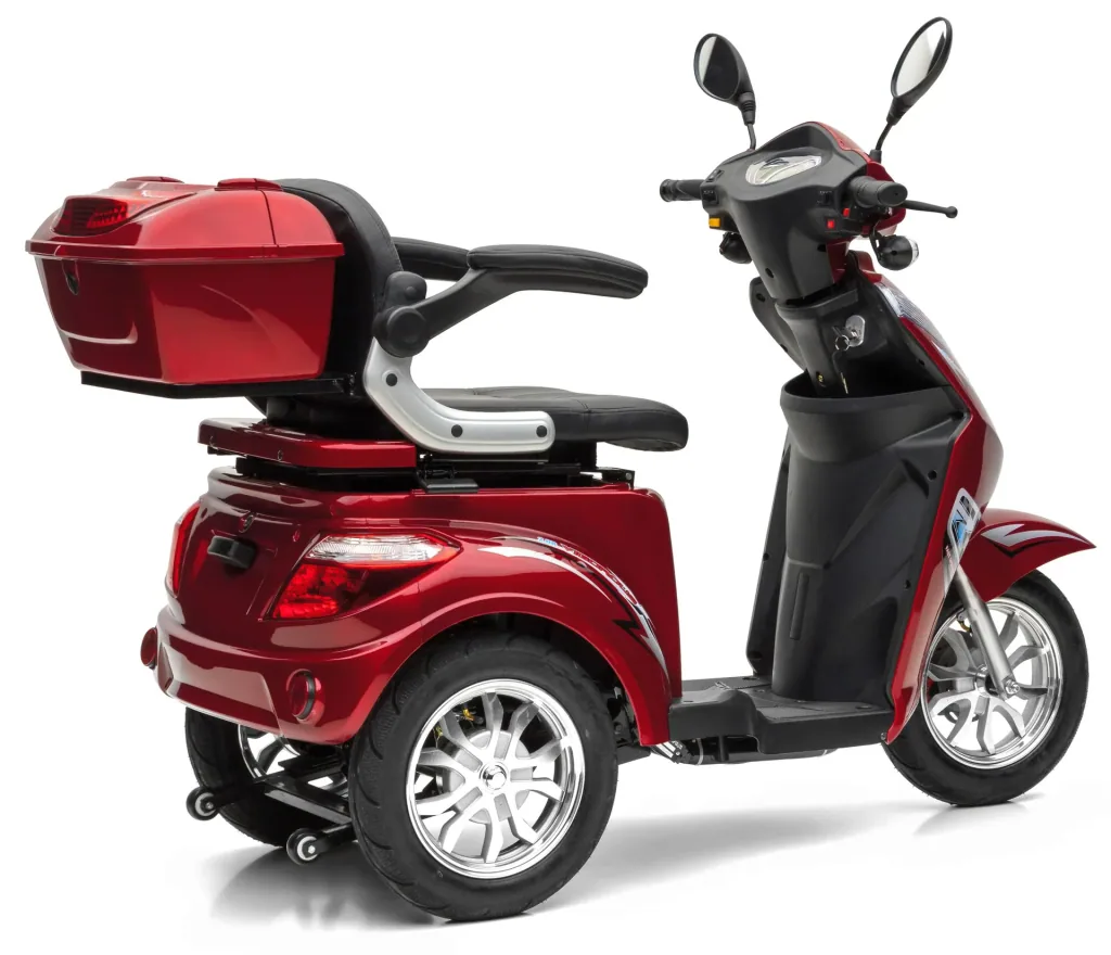 Elektro Dreirad rot - herausnehmbarer Li-Io Akku 30 Ah - 25 km/h - Seniorenmobil