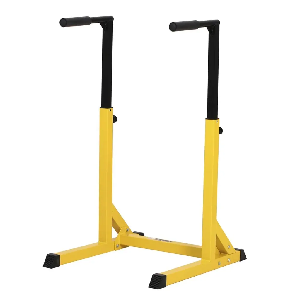 Dipstation Klimmzugstange Kraftstation mit Hantelbank Bauchtrainer klappbar Rückentrainer Stahl Max.100KG ideal für Hom