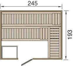 Design-Sauna KEMI 5 mit Glastür