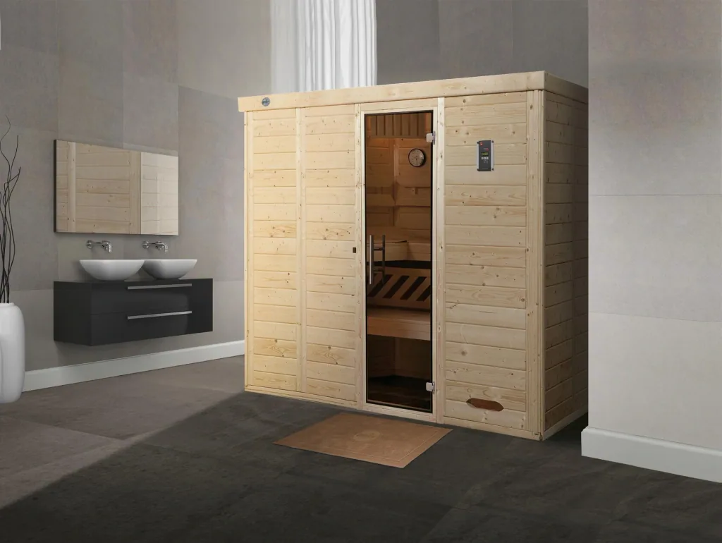 Design-Sauna KEMI 5 mit Glastür