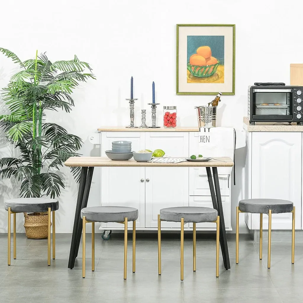 Esstisch mit Haarnadel-Design Küchentisch Esszimmertisch Vintage-Industriestil Stahl MDF Natur 120 x 60 x 75 cm