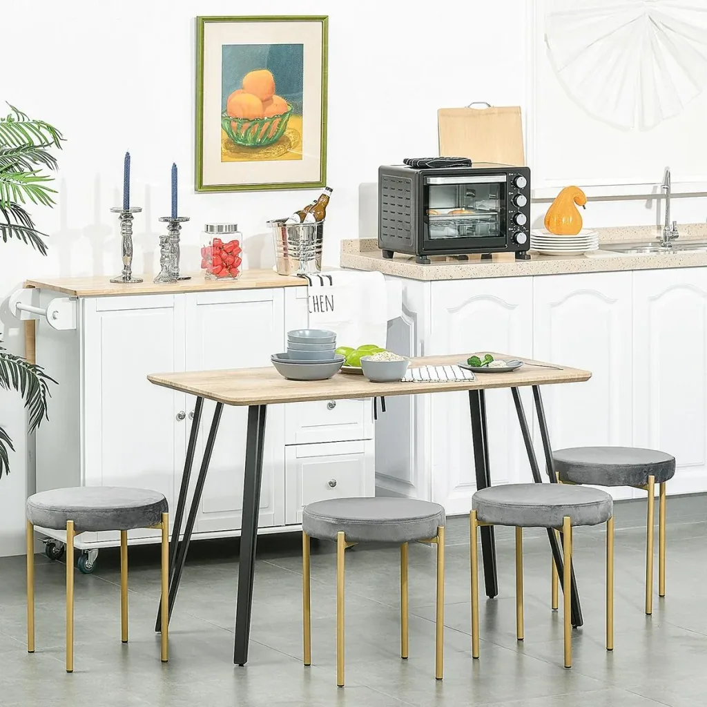 Esstisch mit Haarnadel-Design Küchentisch Esszimmertisch Vintage-Industriestil Stahl MDF Natur 120 x 60 x 75 cm