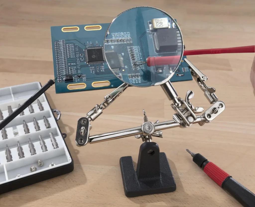 Lupe mit helfender Hand für Modellbau und Feinmechanik